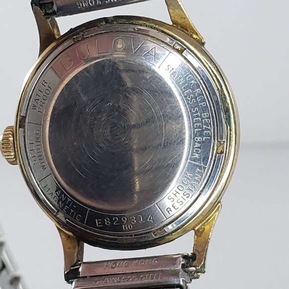 Vintage Bulova Self-winding Men's Watch 10K RGP Bezel Flex On Stainless Steel - Picture 8 of 11